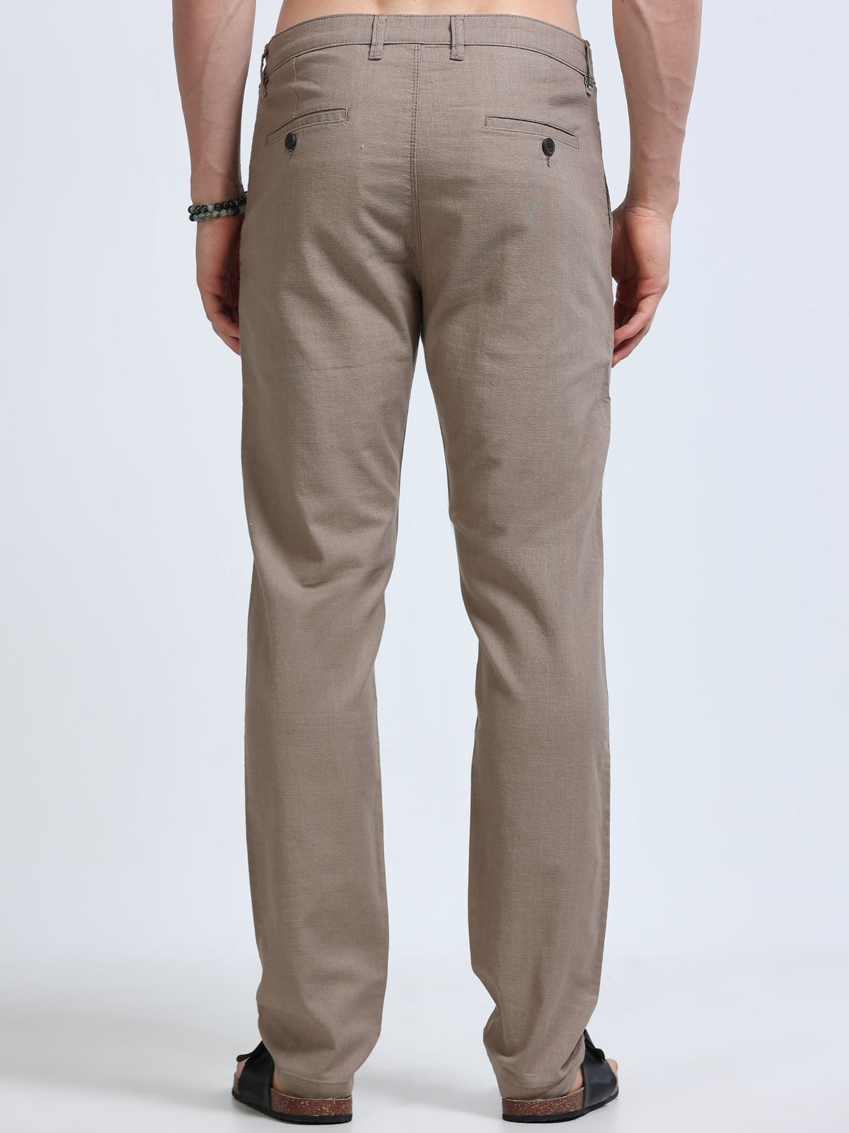 Raw Linen Pants - Taupe