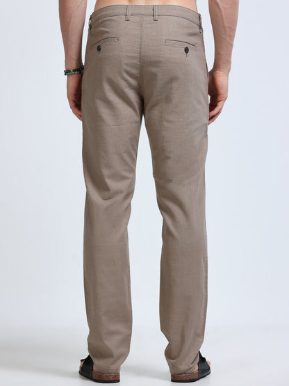 Raw Linen Pants - Taupe