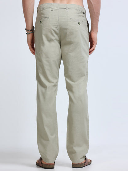 Raw Linen Pants - Sage Green