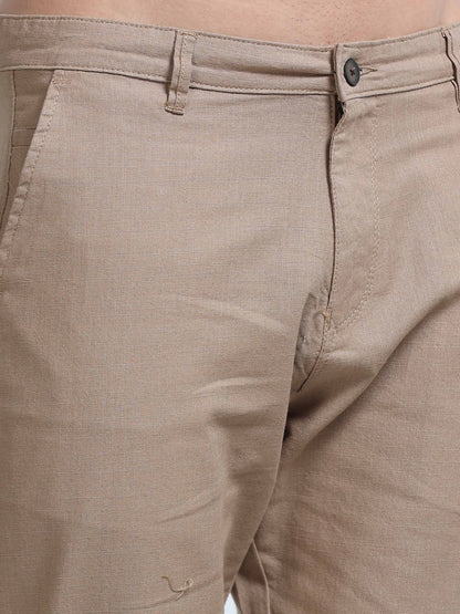 Raw Linen Pants - Khaki