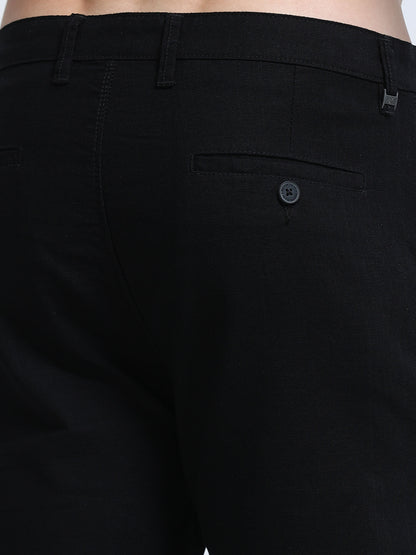 Raw Linen Pants - Black