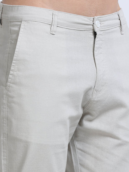Raw Linen Pants - White