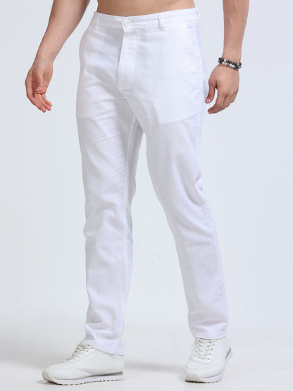 Raw Linen Pants - Off White