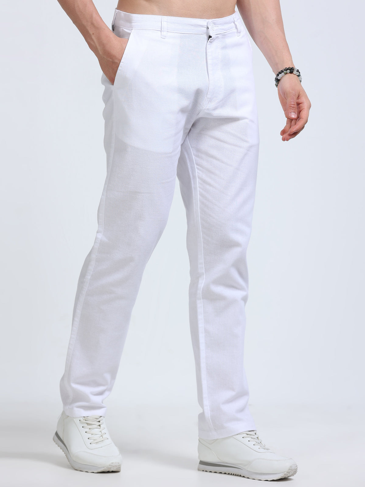 Raw Linen Pants - Off White