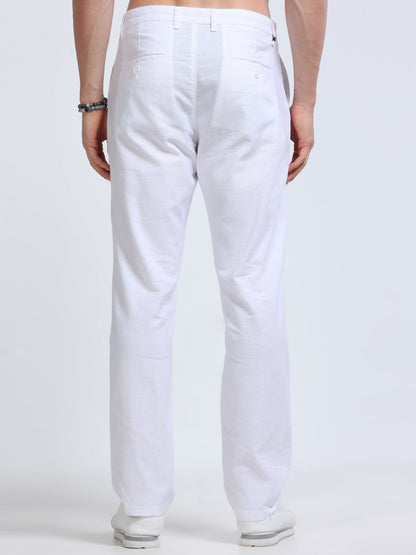 Raw Linen Pants - Off White