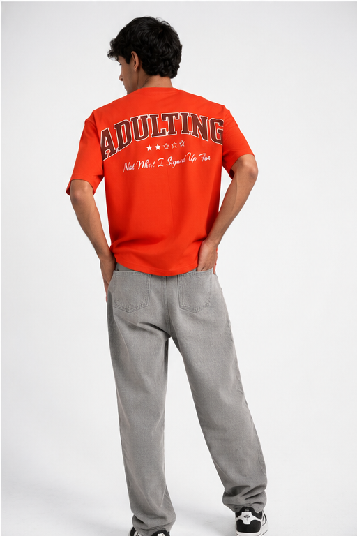 Orange Adulting Reality Oversized Tee
