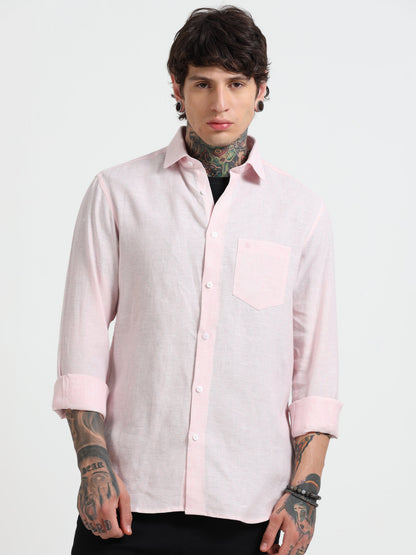 Pink Pure Linen Shirt