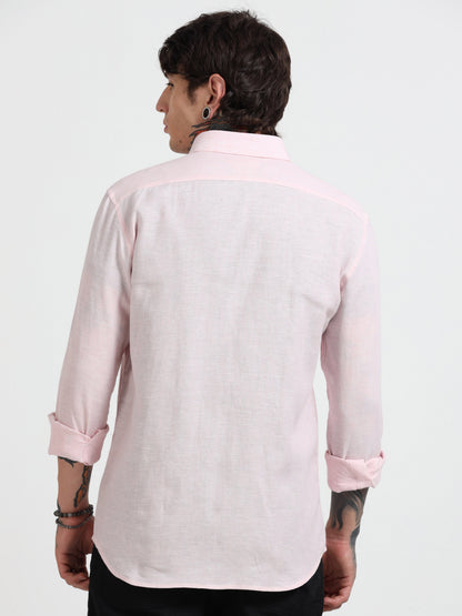 Pink Pure Linen Shirt