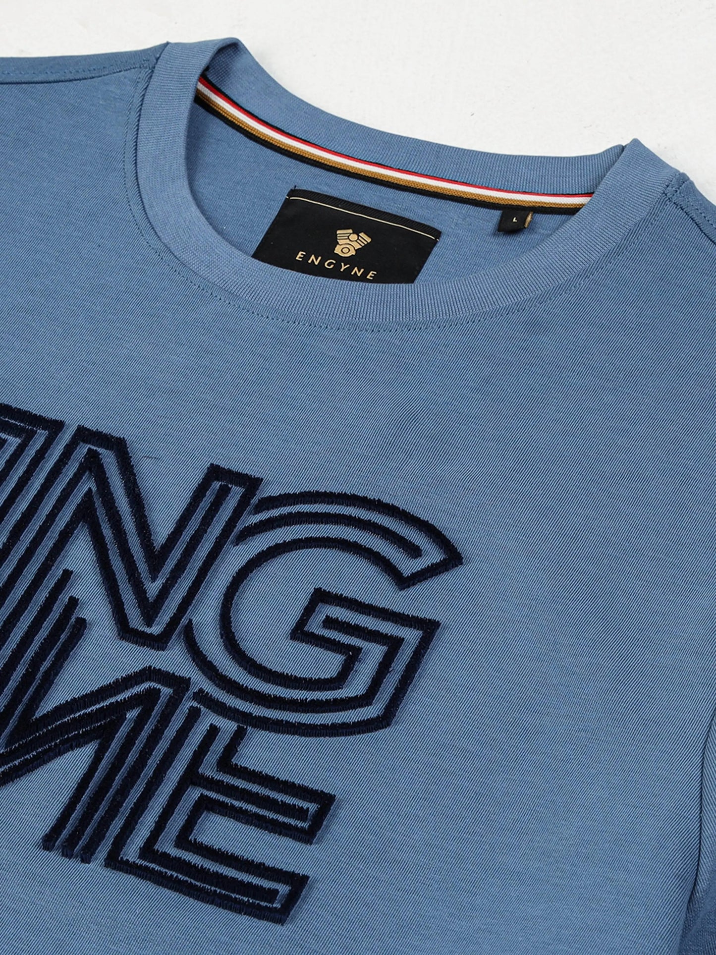 Men's Embroidered Blue Regular Sweatshirt Engyne