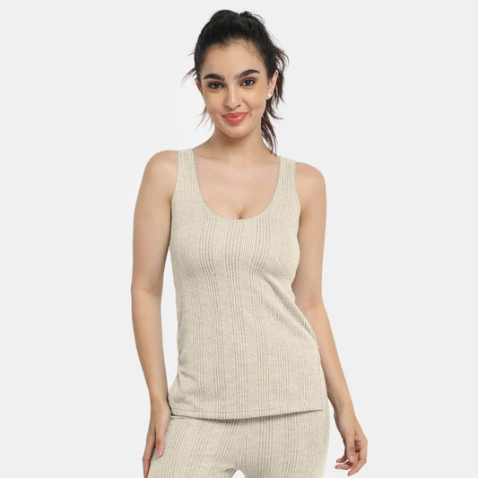 Envie Regular Fit Scoop Neck Thermal Tank Top