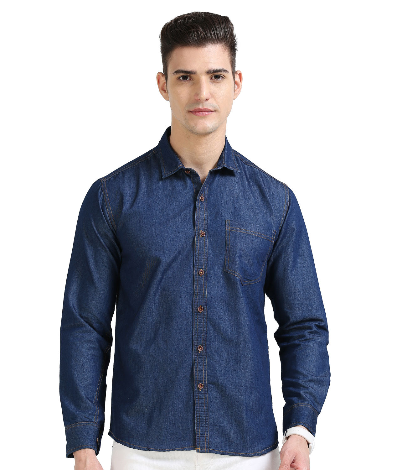 Men's Cotton Regular Fit Denim Shirt