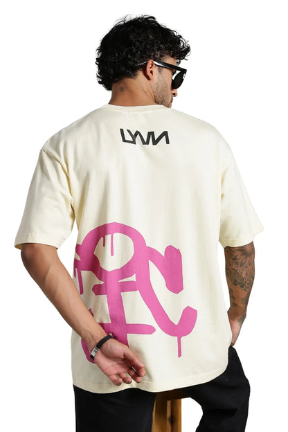 Beige Chaotic Oversized T-Shirt