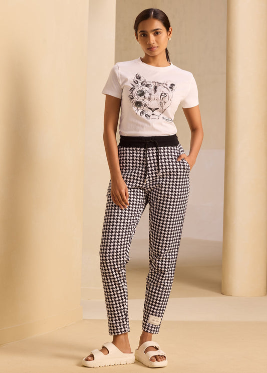 iCotton Houndstooth Tapered Pants