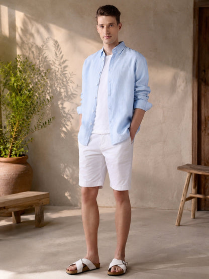 Blue Regular Fit Solid Casual Shirt for Men (LILA)