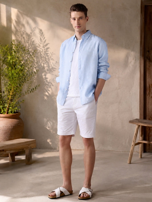 Blue Regular Fit Solid Casual Shirt for Men (LILA)