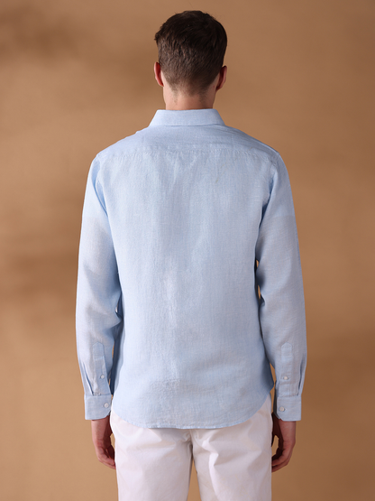 Blue Regular Fit Solid Casual Shirt for Men (LILA)