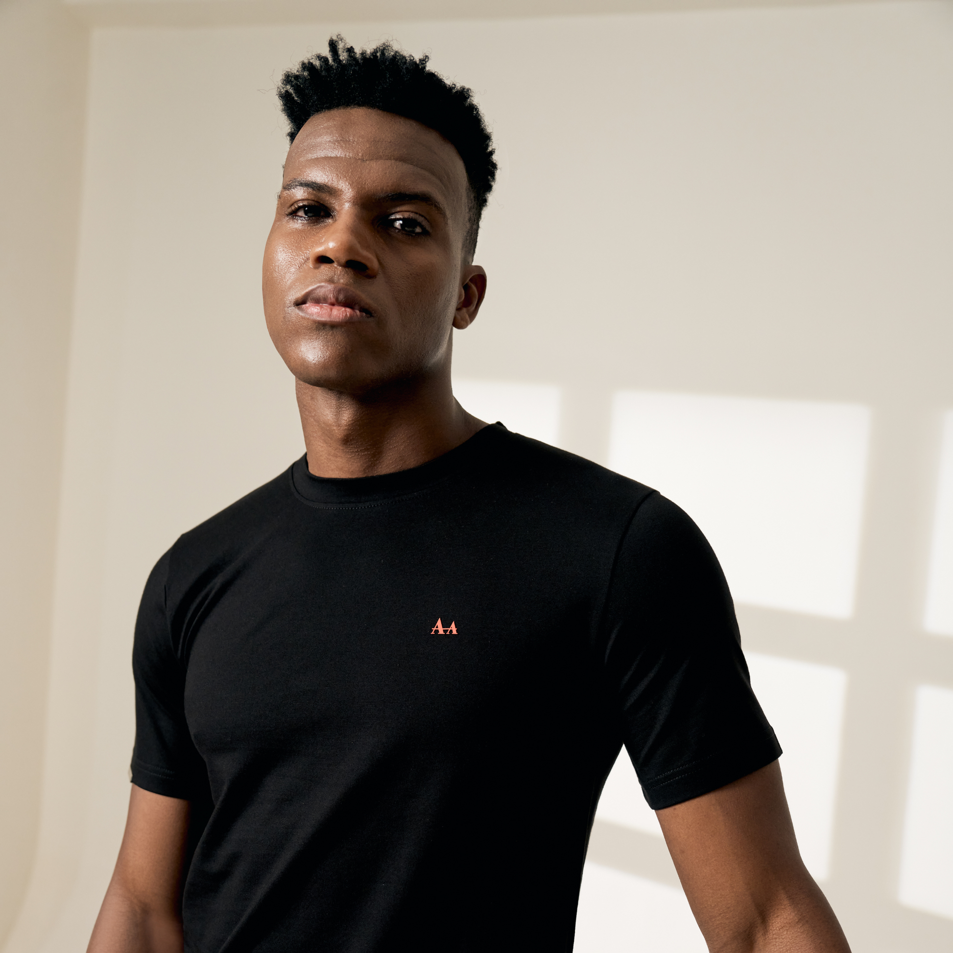Classic Initial Black Tee Aachari