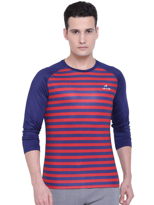 Alcis Mens Striped Navy Sweat Shirt 108MTE130 108MTE130-S