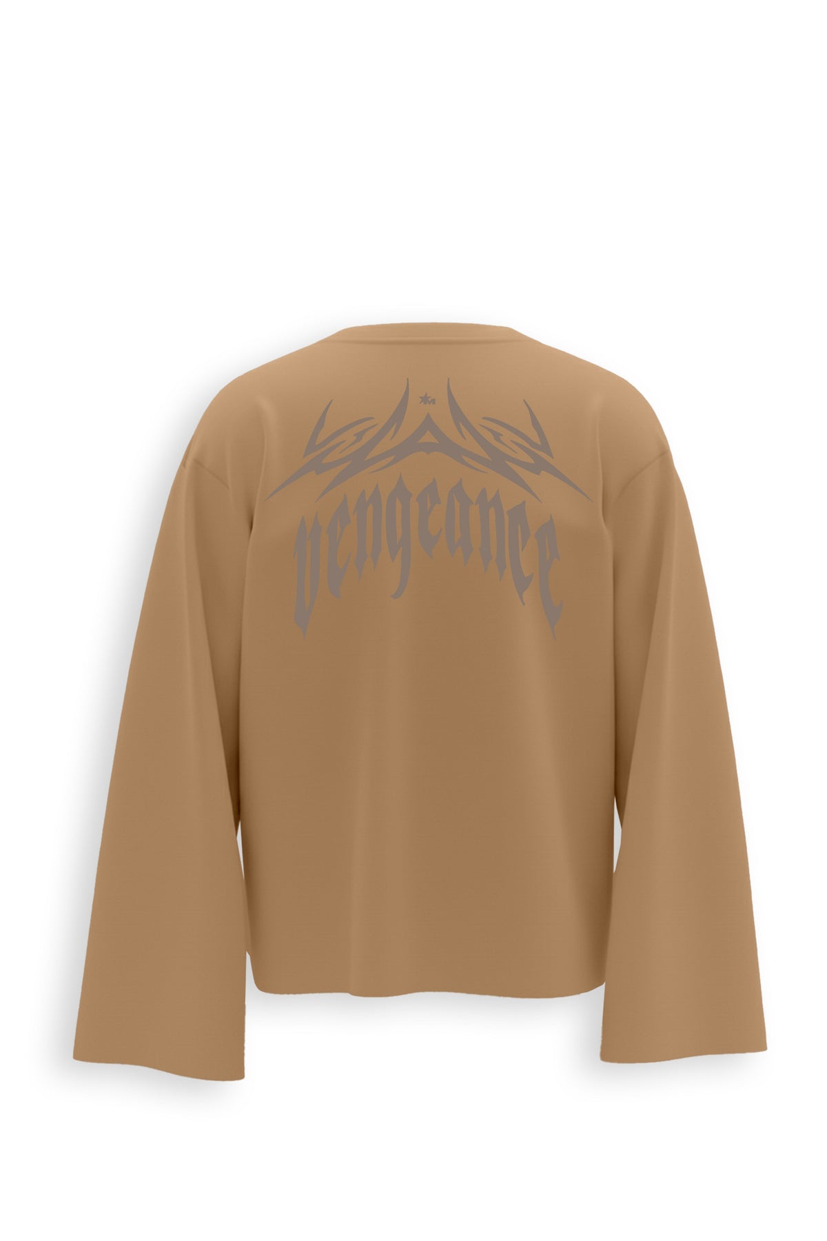 Vengeance Printed Brown Oversized Sweatshirt Main Character