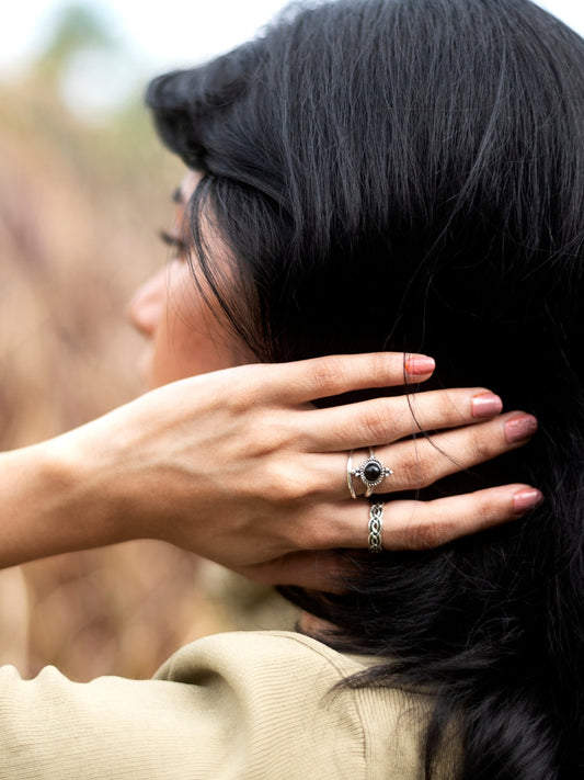 Pack of 11 Silver Plated Designer Stone Ring