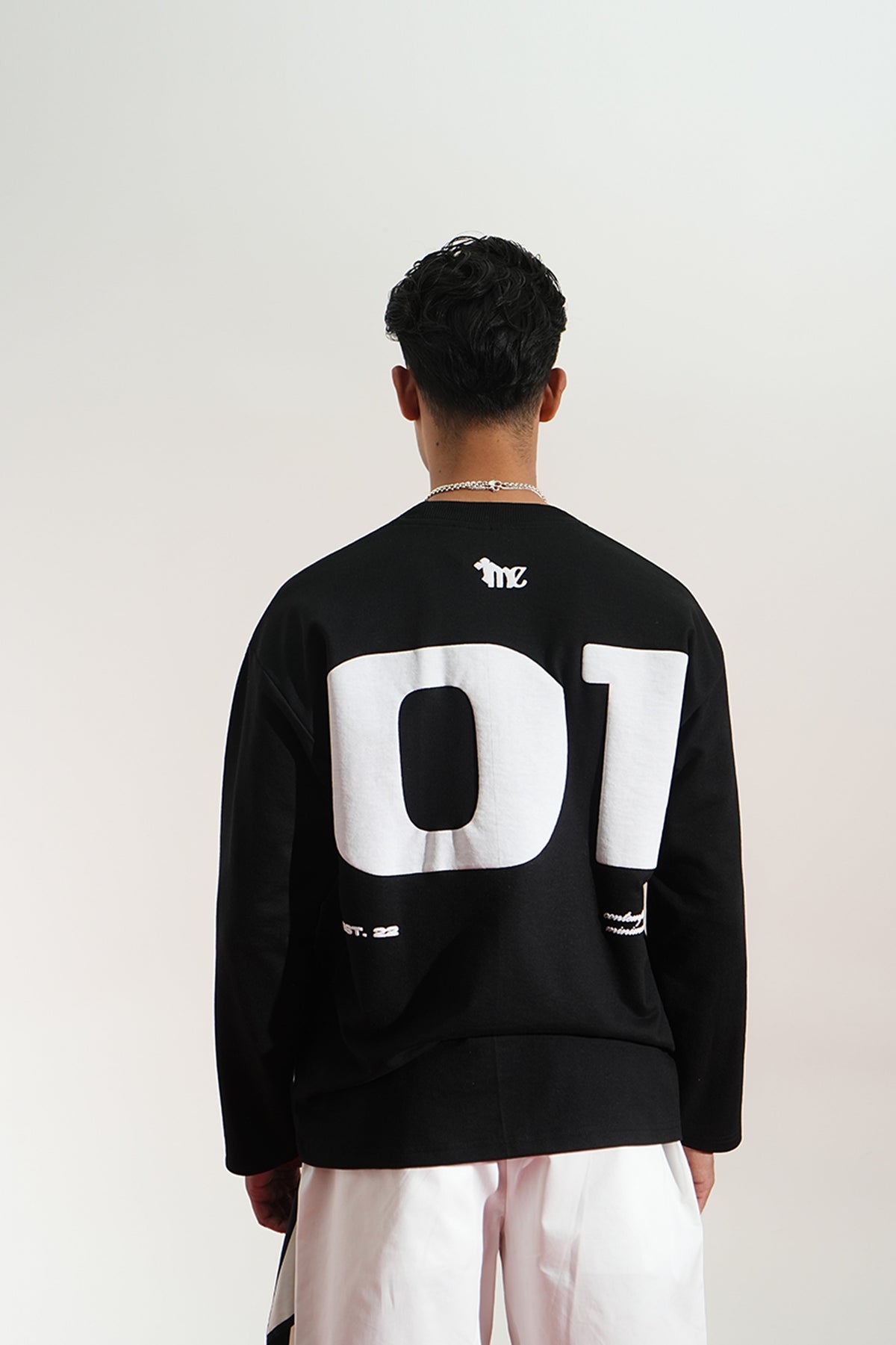 Midnight Eco Printed Oversized Black T-Shirt Main Character