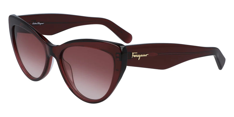 Salvatore Ferragamo Wine Burgundy Cat Eye Gradient Red Sunglasses