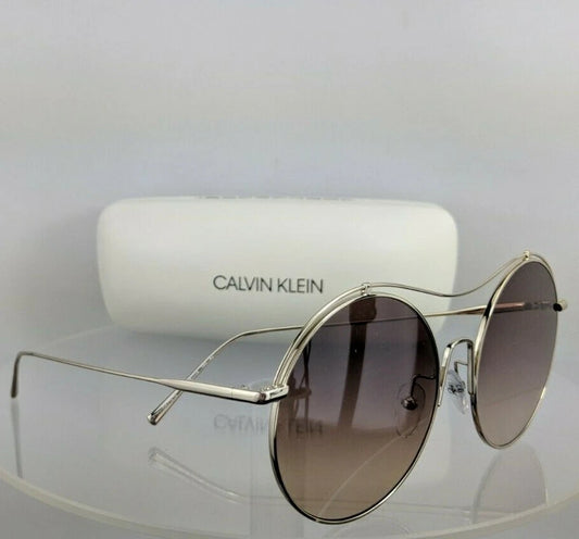 Calvin Klein Jean UV-Protected Grey Round Shiny Gold Framed Sunglasses