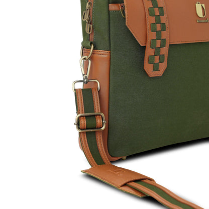 Soul Weave - Olive Green Meadow | Laptop Bag / Messenger Bag