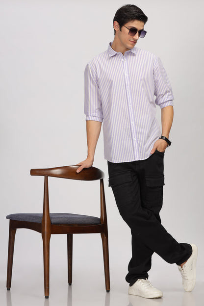 Uri Purple Stripe Full Sleeve Shirt