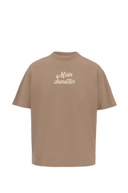 Sky Society Printed Oversized Brown T-Shirt Main Character