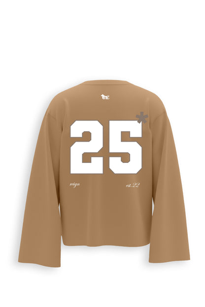 Reign Printed Oversized Beige Sweatshirt Main Character