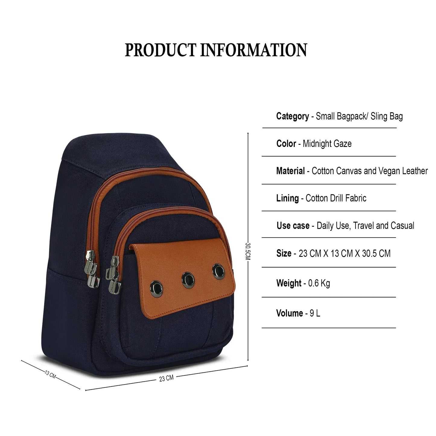 Vision Vibe - Midnight Gaze | Small Backpack / Convertible Crossbody