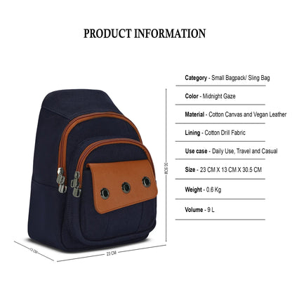 Vision Vibe - Midnight Gaze | Small Backpack / Convertible Crossbody
