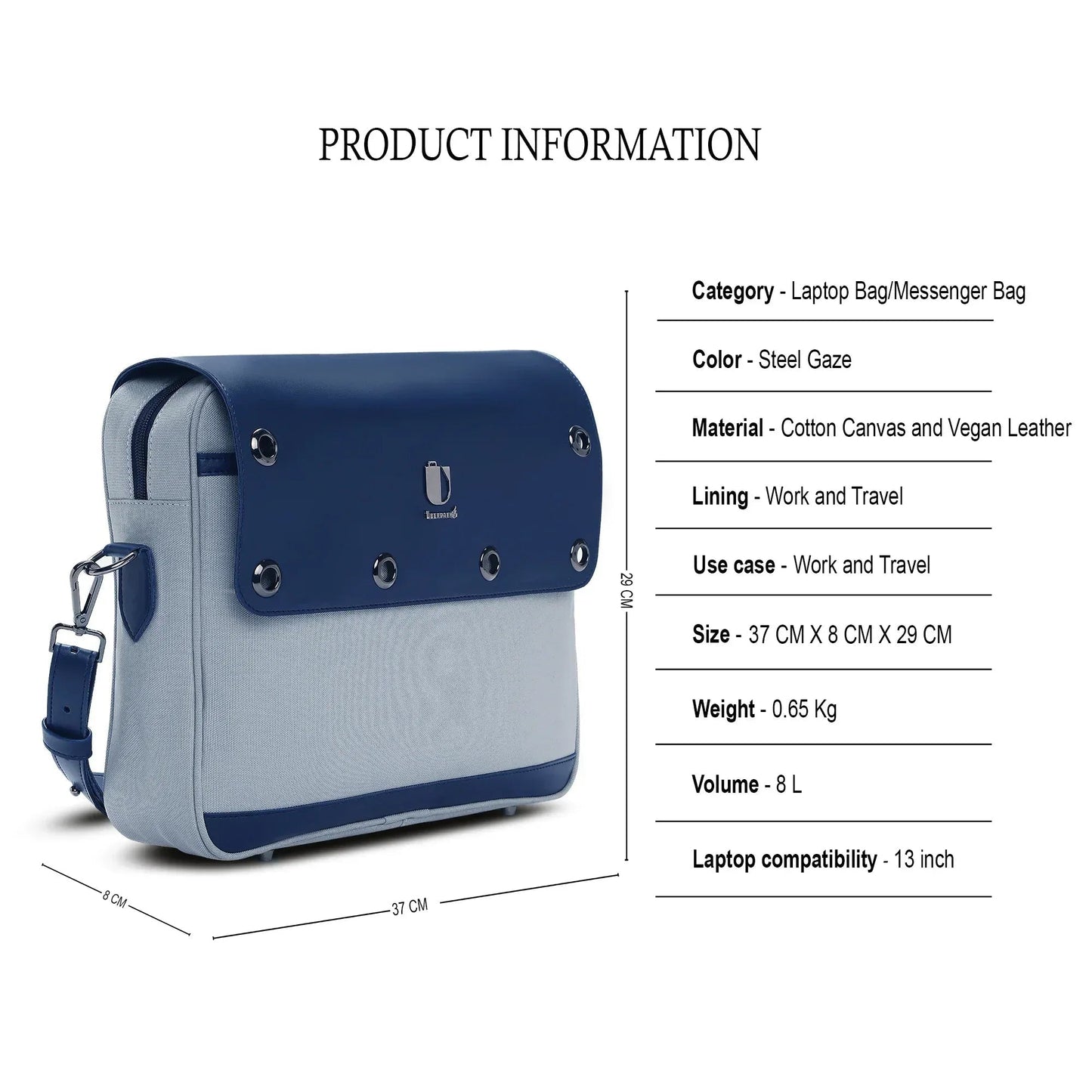 Insight Pack - Steel Gaze | Laptop Bag / Messenger Bag