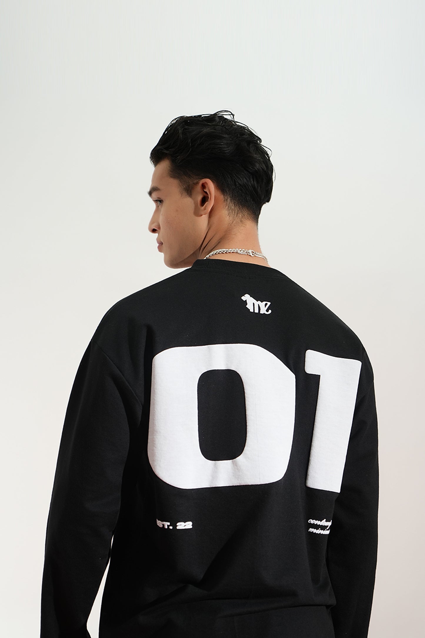 Midnight Eco Printed Oversized Black T-Shirt Main Character