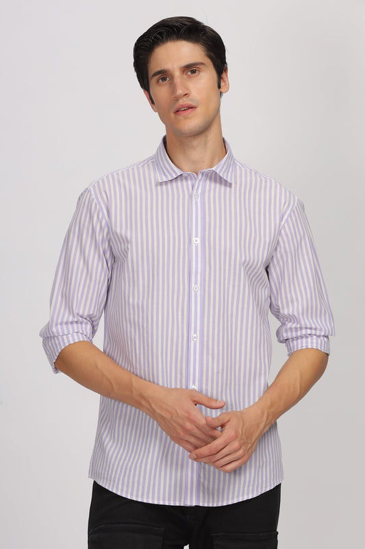 Uri Purple Stripe Full Sleeve Shirt Uri