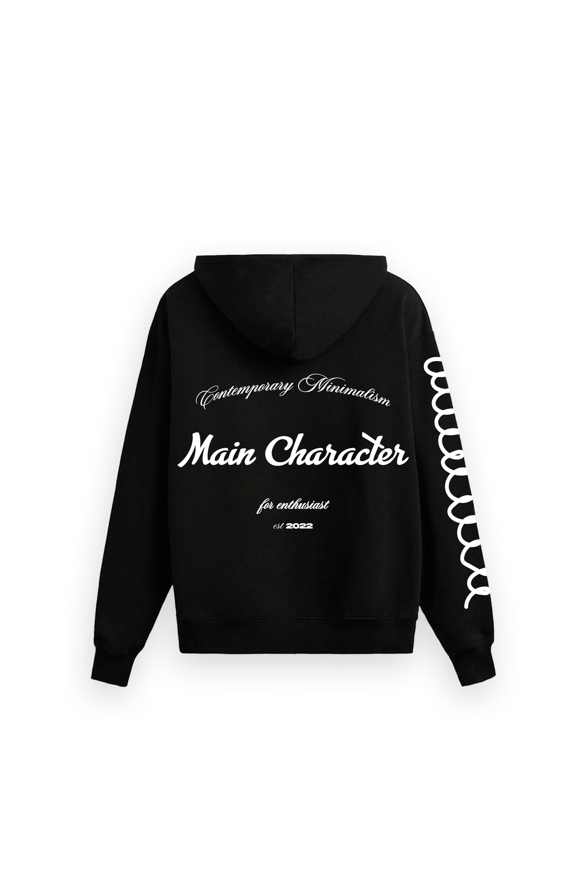 Core Printed Oversized Black Hoodie Main Character