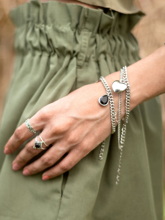 WOMEN OXIDISED SET OF 2 ANKLET CUM BRACELET