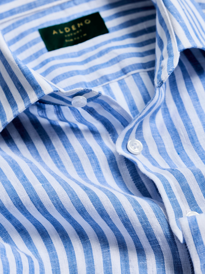 Regular Fit Linen Blue Casual Shirt for Men (JARIN)
