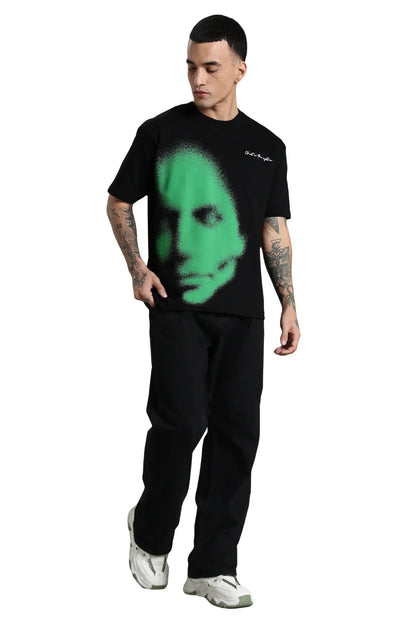 Green Abstract Face T-Shirt