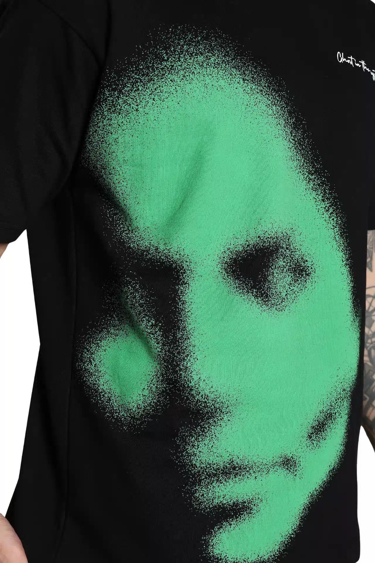 Green Abstract Face T-Shirt