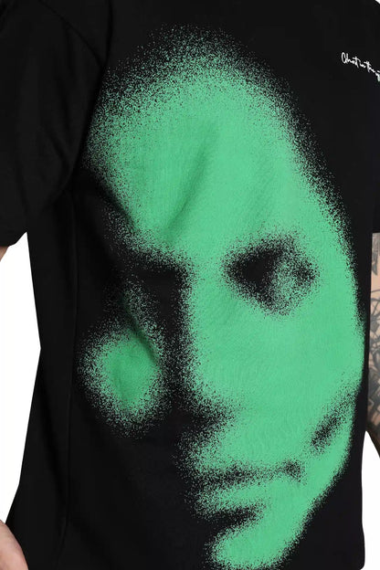 Green Abstract Face T-Shirt