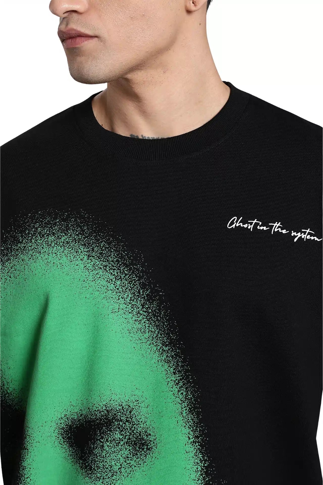 Green Abstract Face T-Shirt