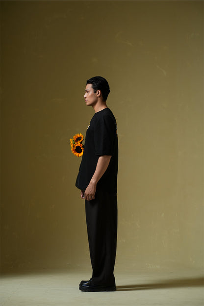 Houdini Printed Black Oversized T-Shirt Main Character