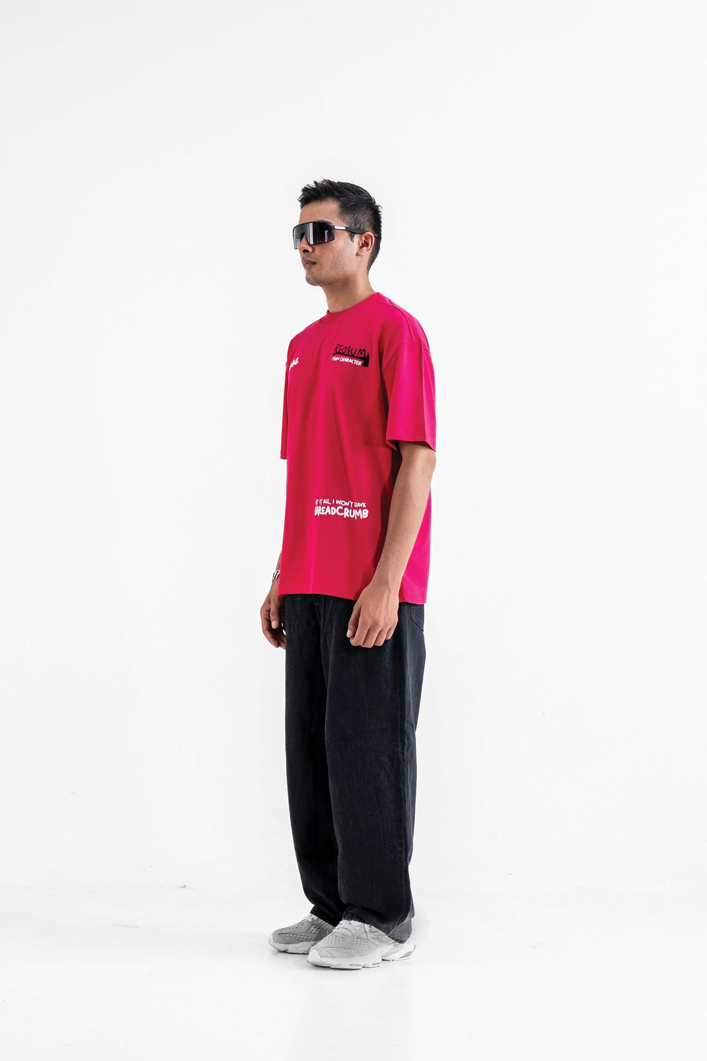 Redrum Printed Pink Oversized T-Shirt Main Character