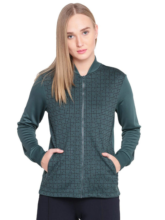 Alcis Womens Solid Green Jacket 139WJK205 139WJK205-S