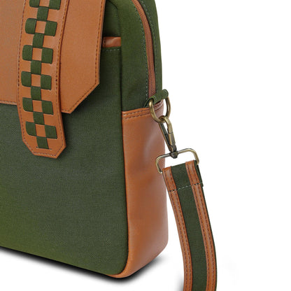 Soul Weave - Olive Green Meadow | Laptop Bag / Messenger Bag