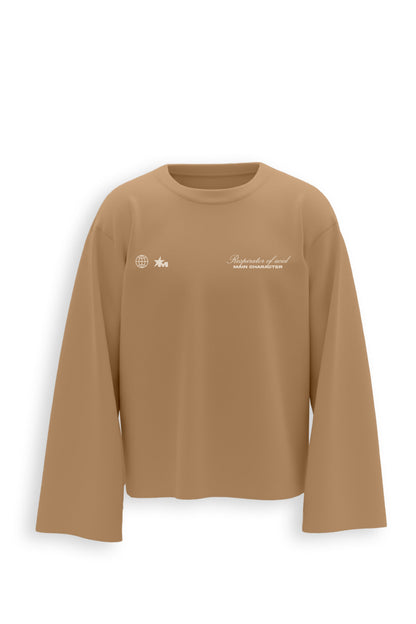 Repirator Of Acid Printed Oversized Beige Sweatshirt Main Character