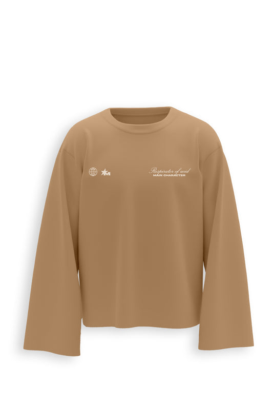 Repirator Of Acid Printed Oversized Beige Sweatshirt Main Character