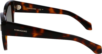 Salvatore Ferragamo Gradient Khaki Brown Framed Sunglasses